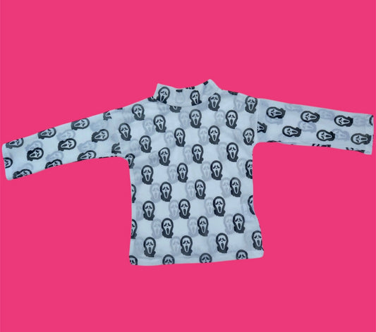 Ghost face Adult Mesh Top