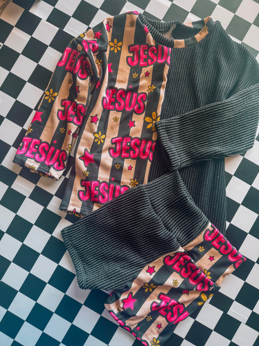 Jesus Floral Biker Set